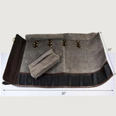 Leather Knife Roll Dark Brown